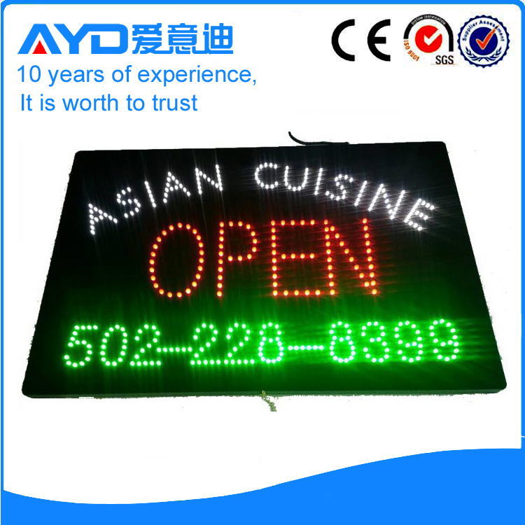AYD Good Price LED Asian Cuisine Open Sign