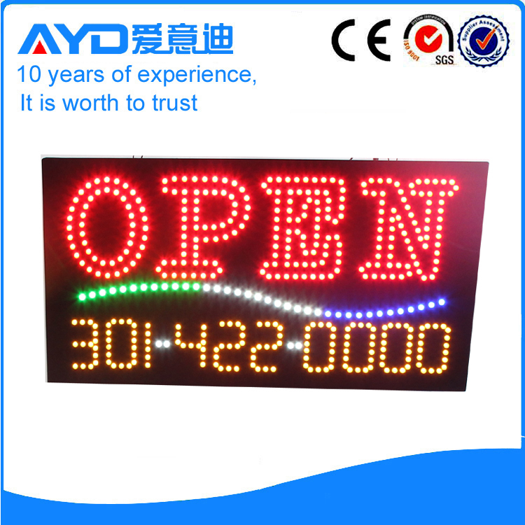 AYD Phone Number LED Open Sign