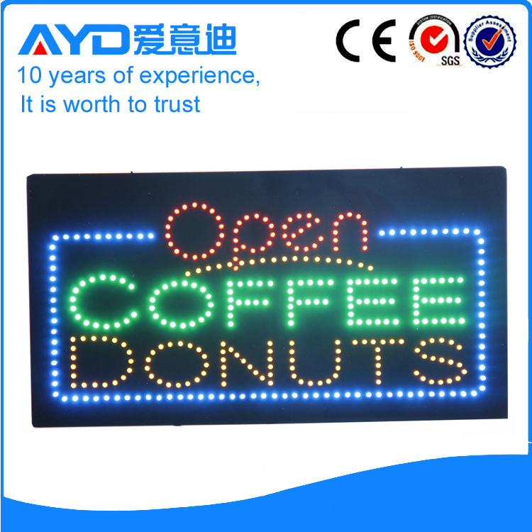 AYD LED Open Coffee Donuts Sign