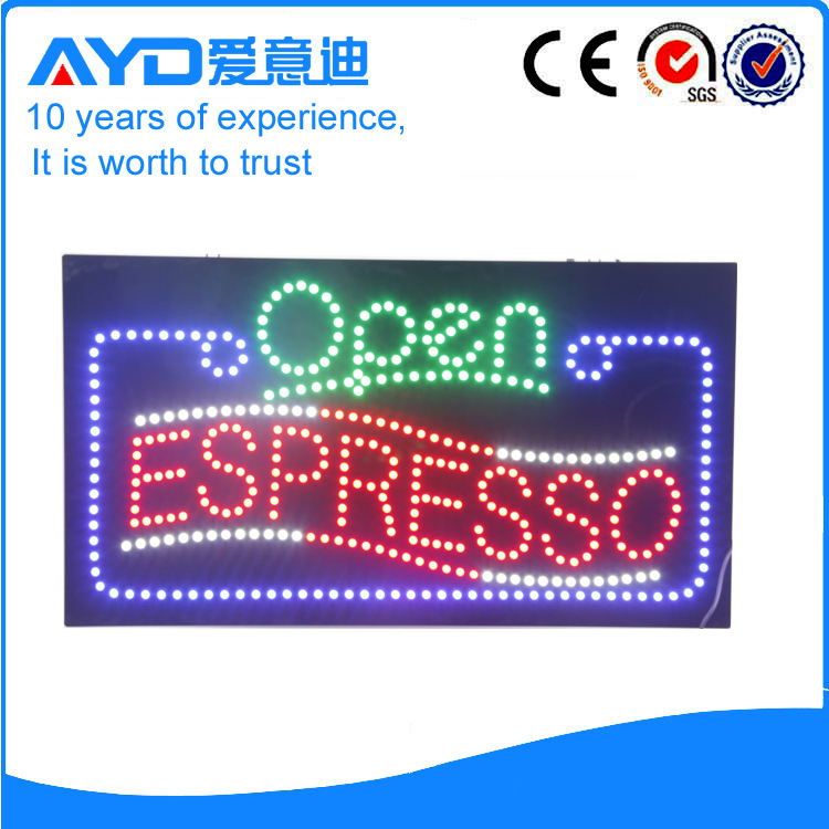 AYD LED Open Espresso Sign