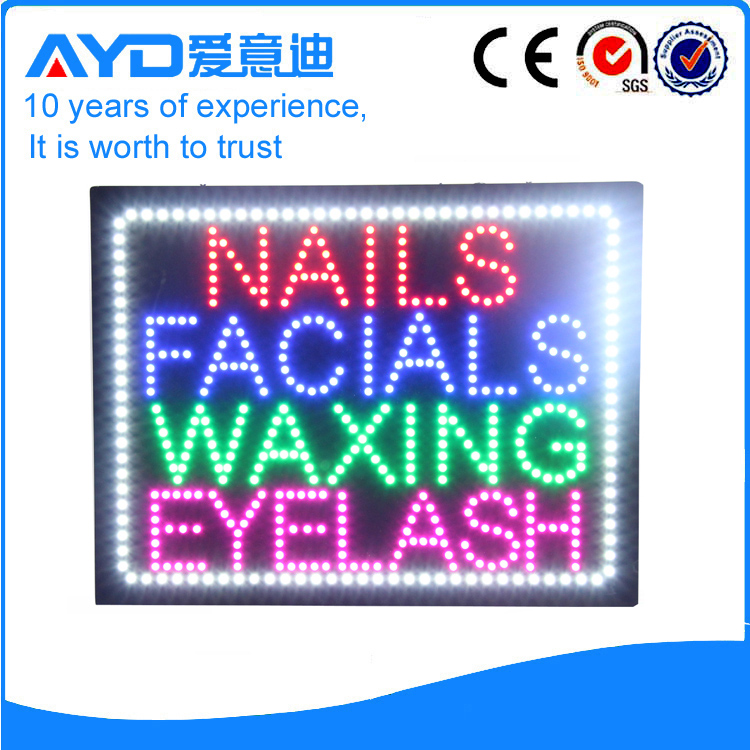 AYD LED Nails Facials Waxing Eyelash Sign