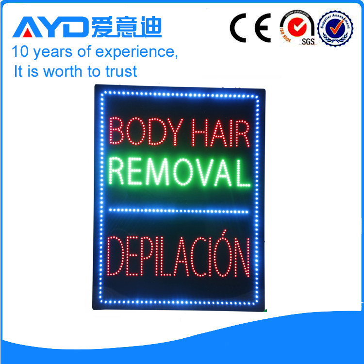 Indoor LED Body Hair Removal Sign