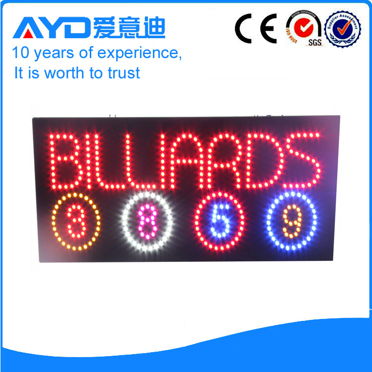 Indoor Good Price LED Billiards Sign