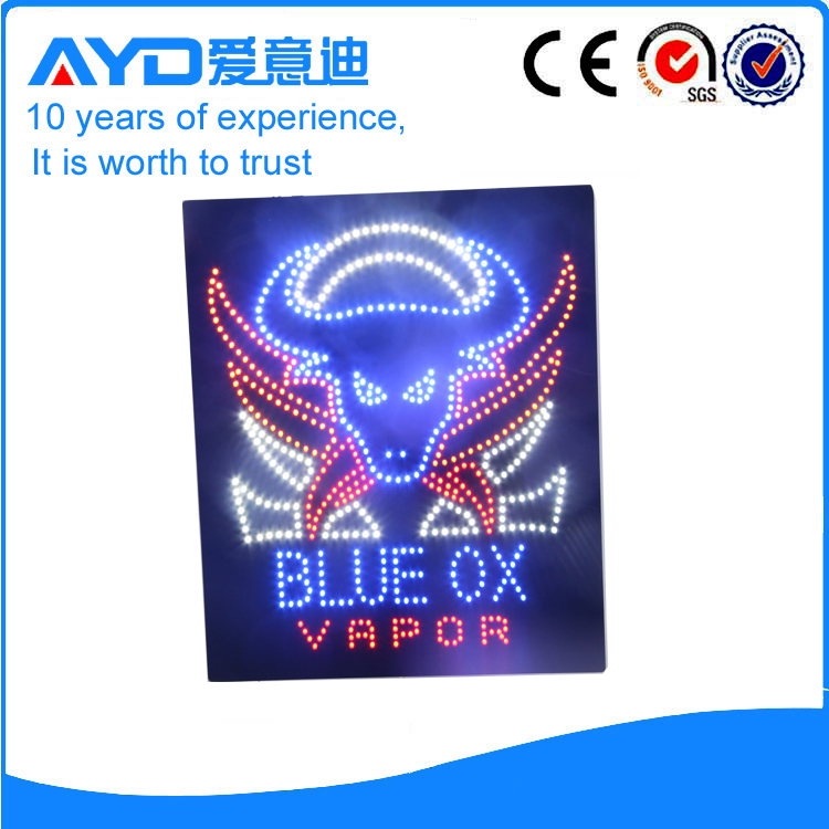 Indoor LED Blue OX Vapor Sign