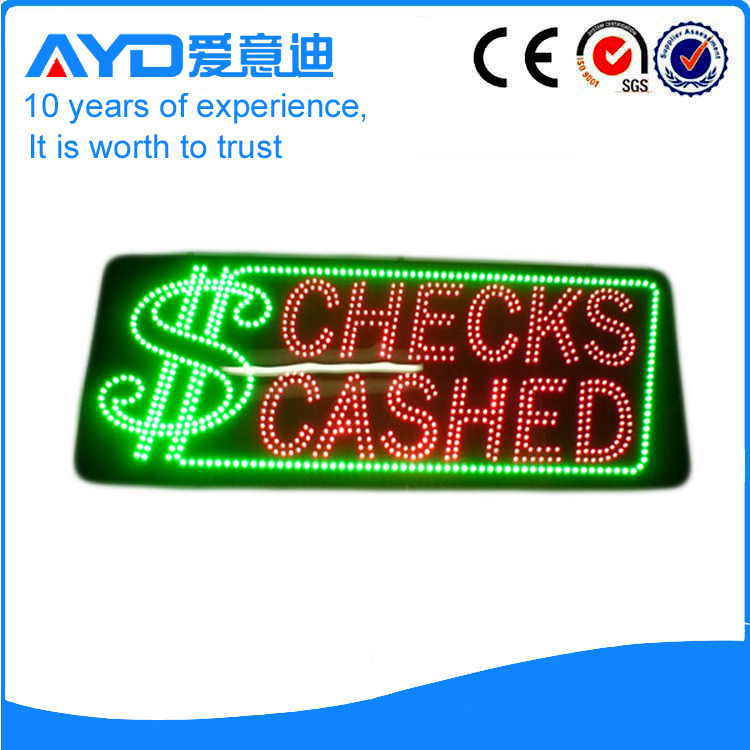AYD Good Design LED Checks Cashed Sign