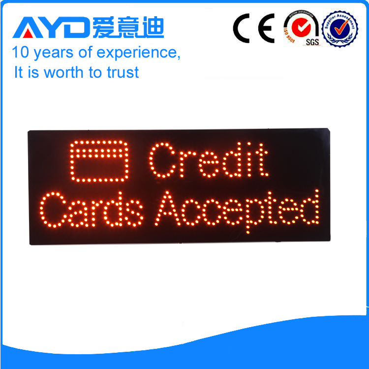 AYD LED Credit Cards Accepted Sign