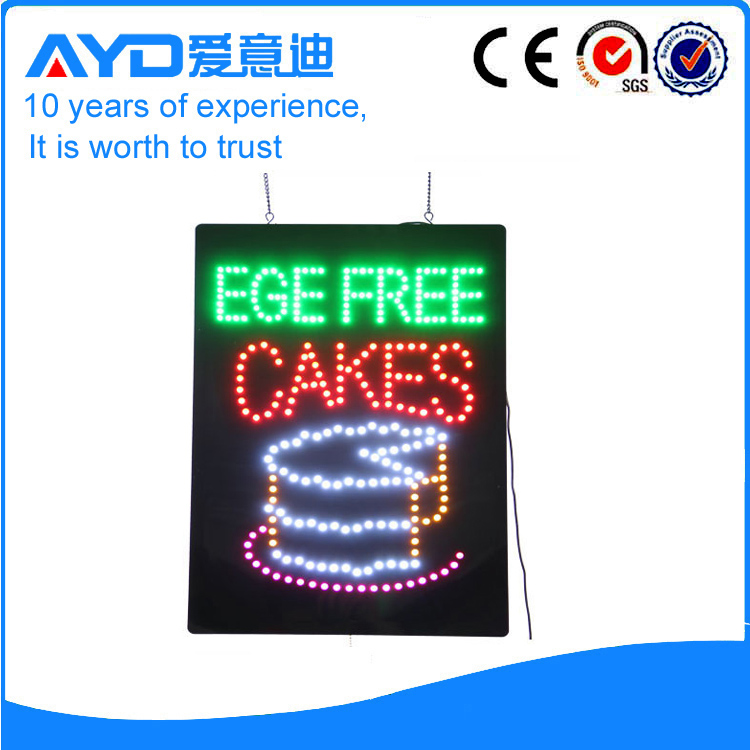 AYD Good Price LED Ege Free Cakes Sign