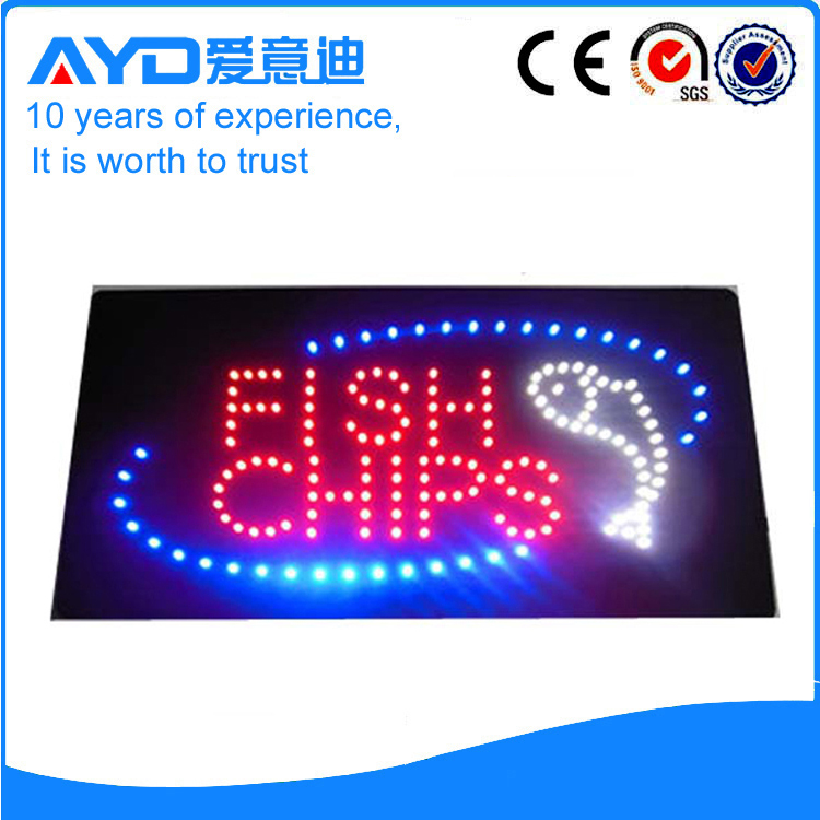 AYD Good Price LED Fish Chips Sign