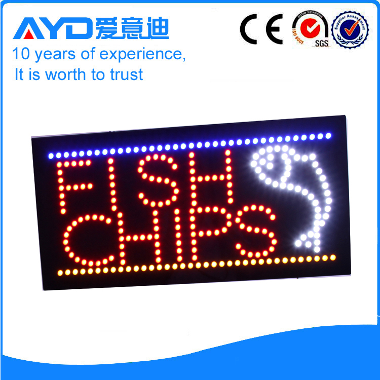 AYD Good Price LED Fish Chips Sign