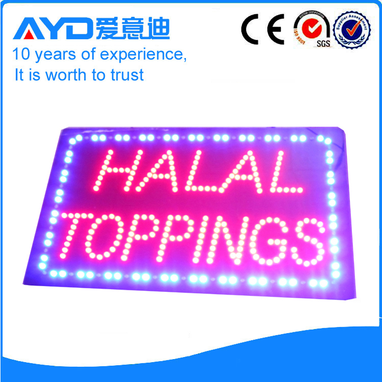 AYD Unique Design LED Halal Toppings Sign