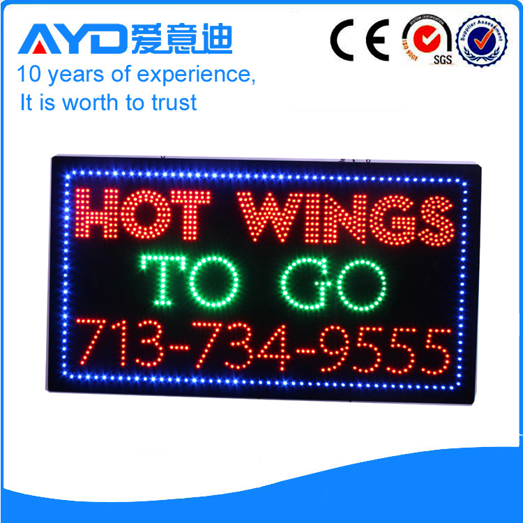 AYD Unique Design LED Hot Wings Sign