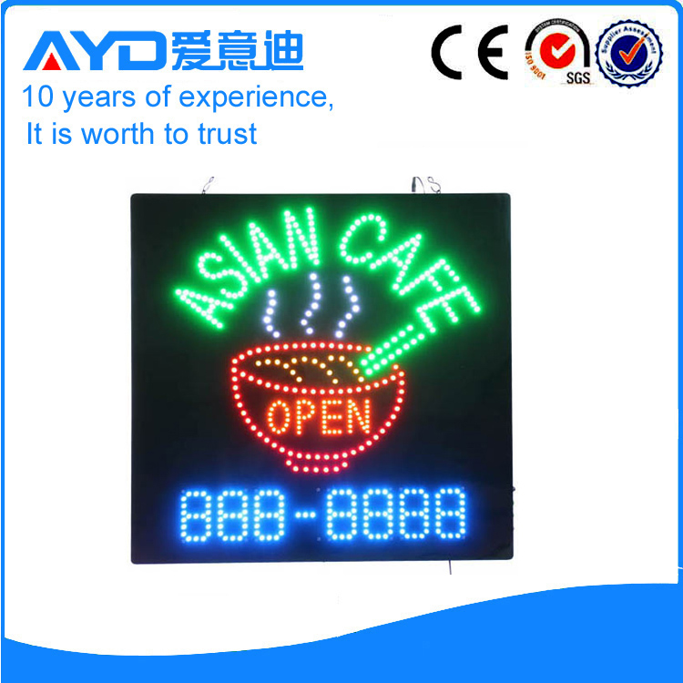 AYD Good Price LED Asian Cafe Open Sign