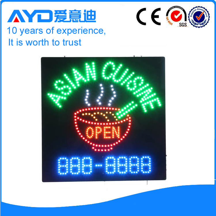 AYD Good Price LED Asian Cuisine Open Sign