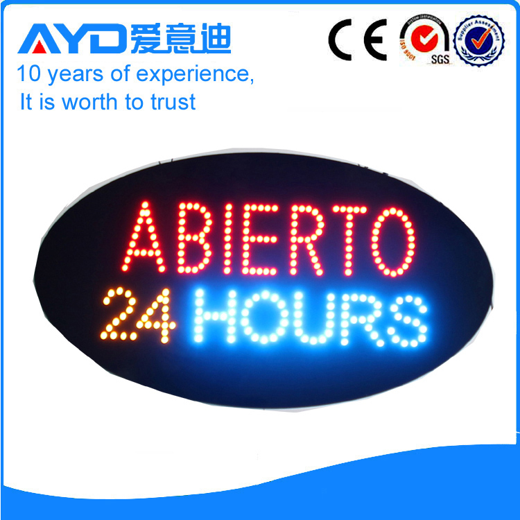 AYD Good Price LED Abierto 24 Hours Sign