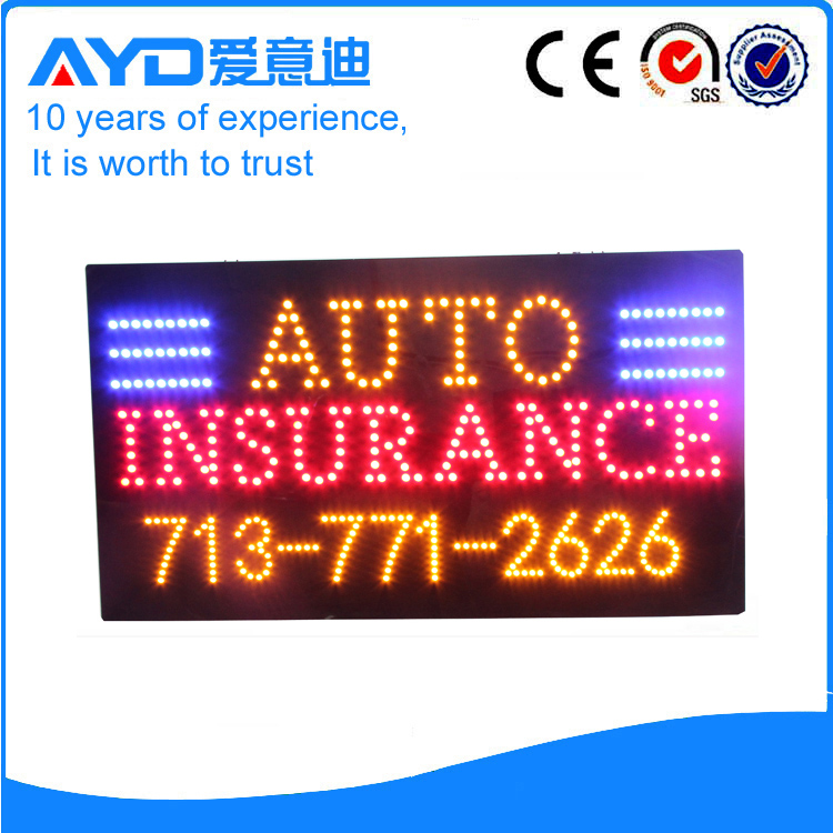 AYD Unique Design LED Auto Insurance Sign