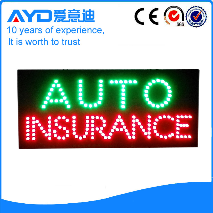 AYD Unique Design LED Auto Insurance Sign