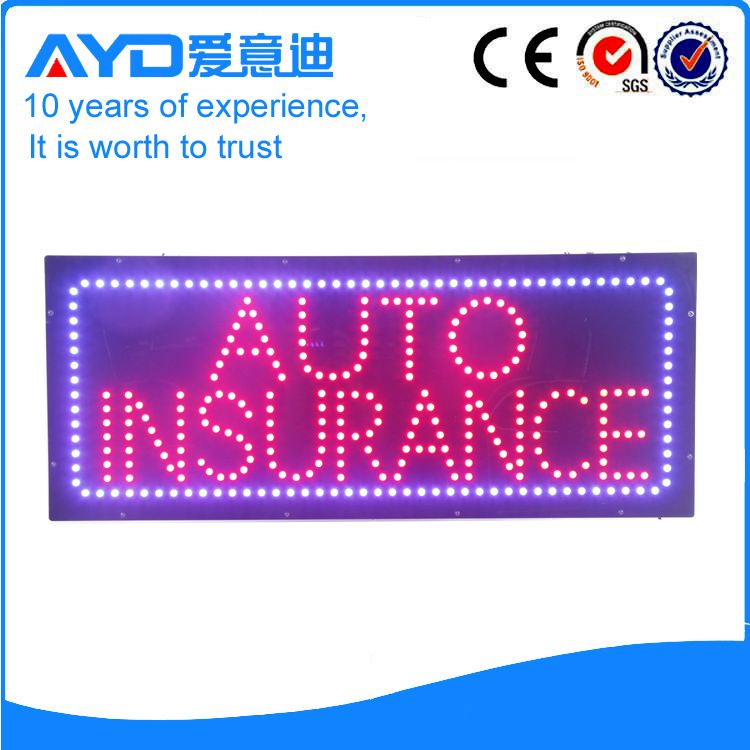 AYD Unique Design LED Auto Insurance Sign