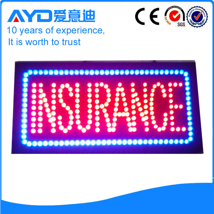 AYD Good Price LED Insurance Sign