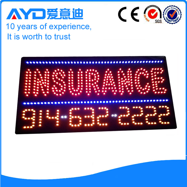 AYD Good Price LED Insurance Sign