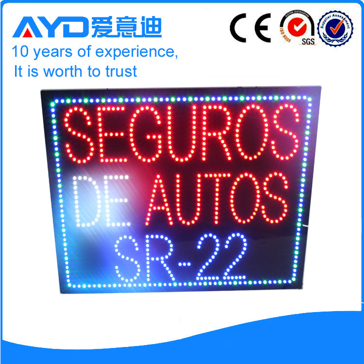 AYD LED Seguros De Autos Sign