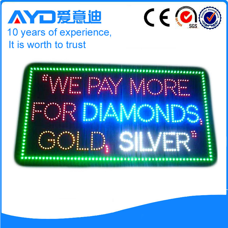 LED We Pay More For Diamonds Gold Silver Sign
