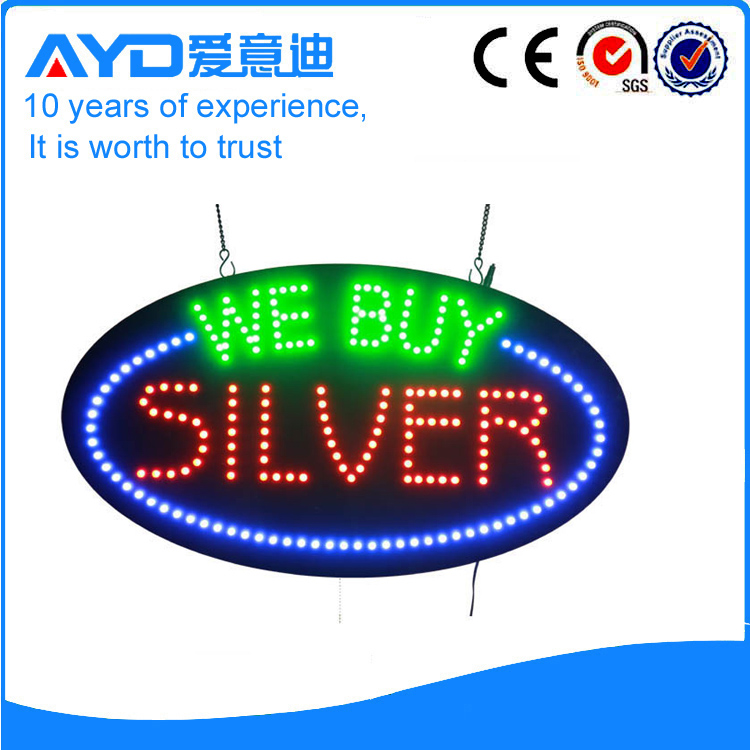 AYD LED We Buy Silver Sign
