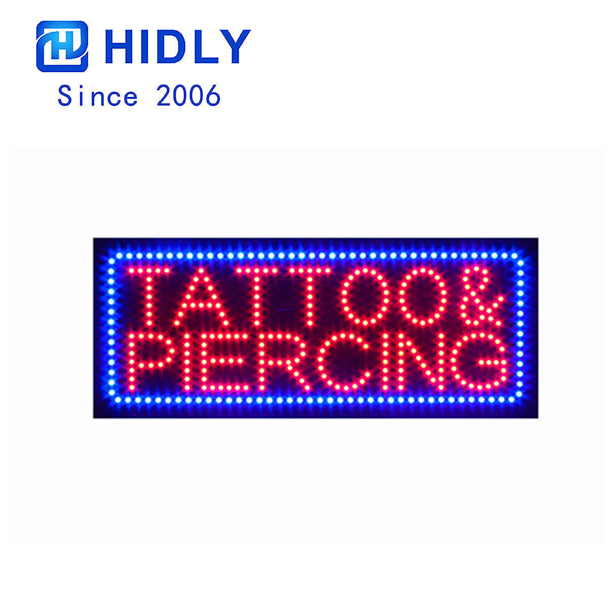 led tattoo piercing sign