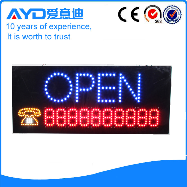 Good Price Phone Number LED Open Sign