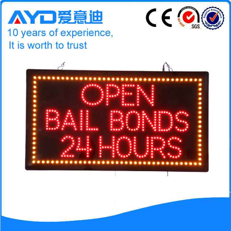 AYD LED Open Bail Bonds 24HRS Sign