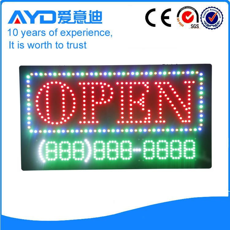 AYD Phone Number LED Open Sign