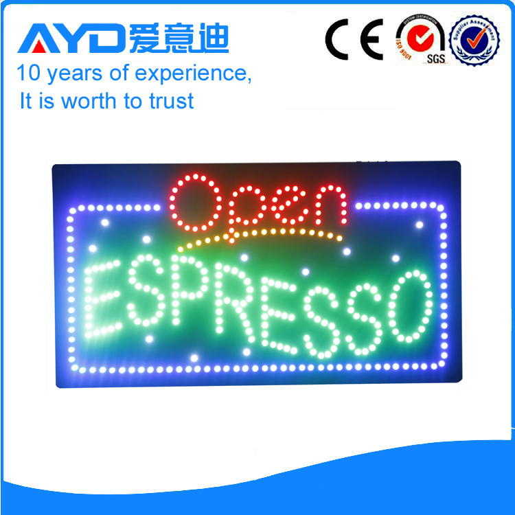 AYD LED Open Espresso Sign