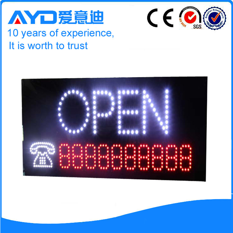 AYD Phone Number LED Open Sign