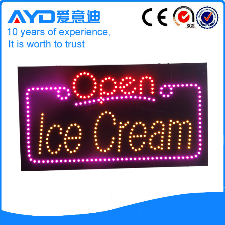 AYD LED Open Ice Cream Sign