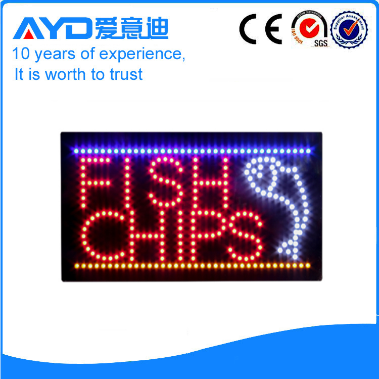 Super Hot LED Fish Chips Signs HSF0016