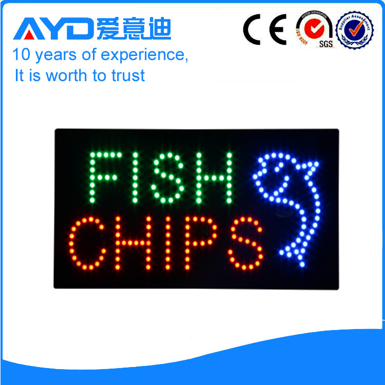 LED Fish Chips Signs  For Sales